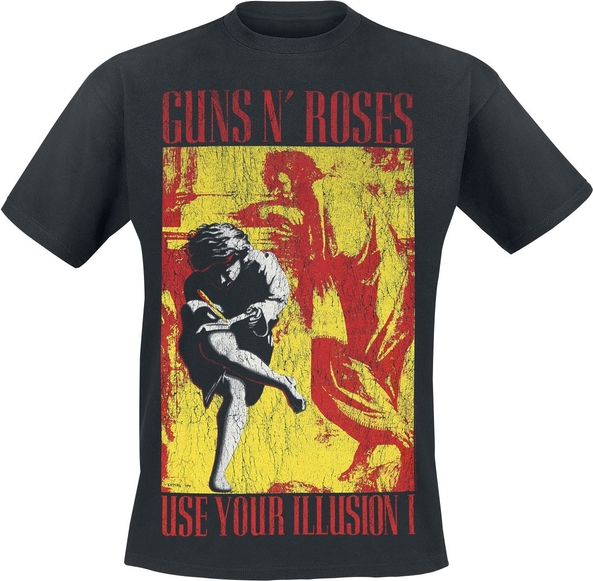 T-shirt Guns N' Roses z bawełny w młodzieżowym stylu z krótkim rękawem