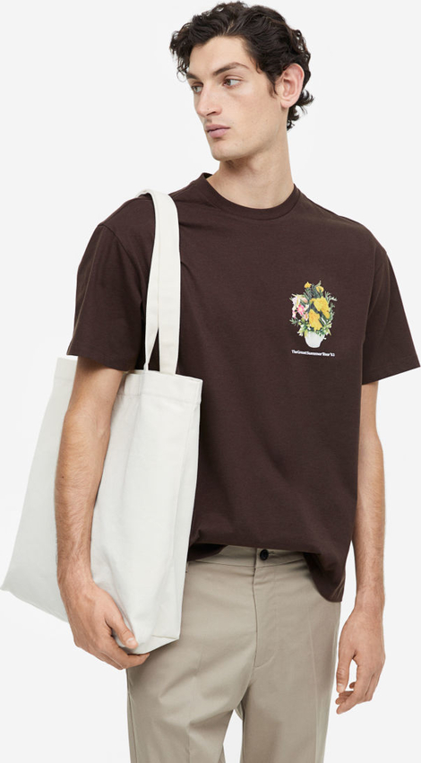 T-shirt H & M w młodzieżowym stylu z krótkim rękawem z dżerseju