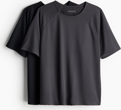 T-shirt H & M w sportowym stylu z okrągłym dekoltem z krótkim rękawem