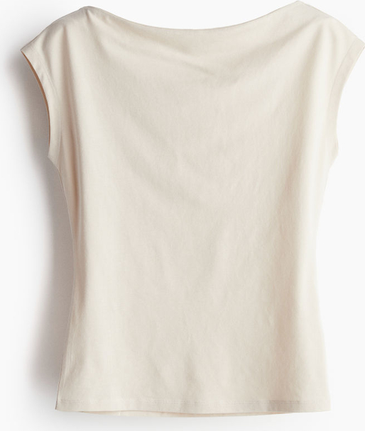 T-shirt H & M z krótkim rękawem z okrągłym dekoltem z dżerseju