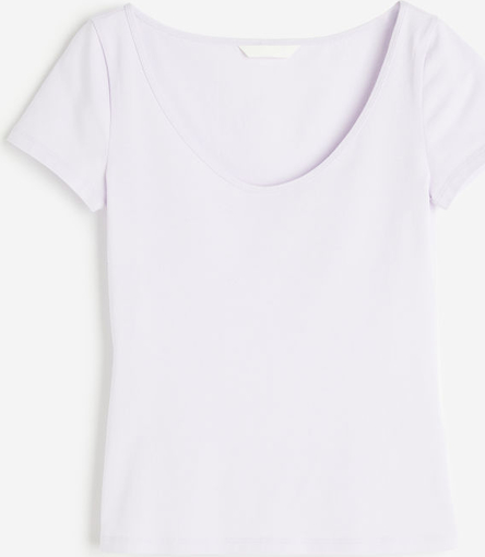 T-shirt H & M z okrągłym dekoltem z krótkim rękawem w stylu casual