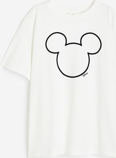 T-shirt H & M z okrągłym dekoltem z krótkim rękawem z nadrukiem