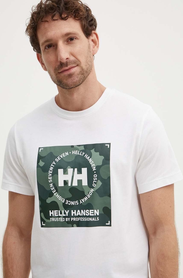 T-shirt Helly Hansen z bawełny w młodzieżowym stylu z krótkim rękawem