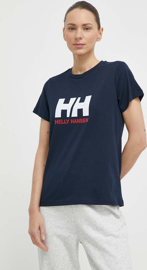 T-shirt Helly Hansen z krótkim rękawem z okrągłym dekoltem z bawełny