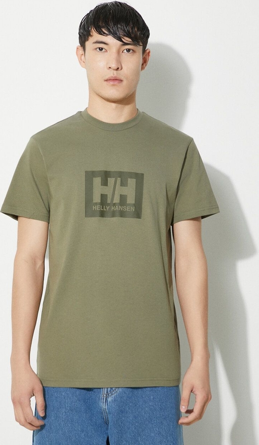 T-shirt Helly Hansen z nadrukiem w młodzieżowym stylu z krótkim rękawem