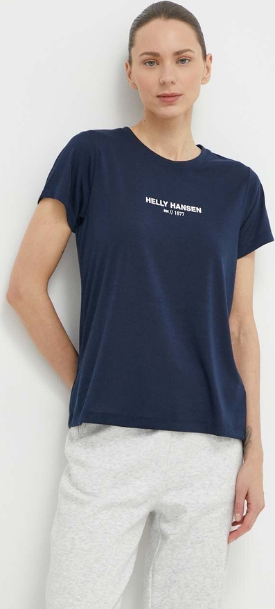 T-shirt Helly Hansen z okrągłym dekoltem w sportowym stylu z krótkim rękawem