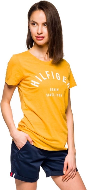 T-shirt Hilfiger Denim w młodzieżowym stylu z krótkim rękawem