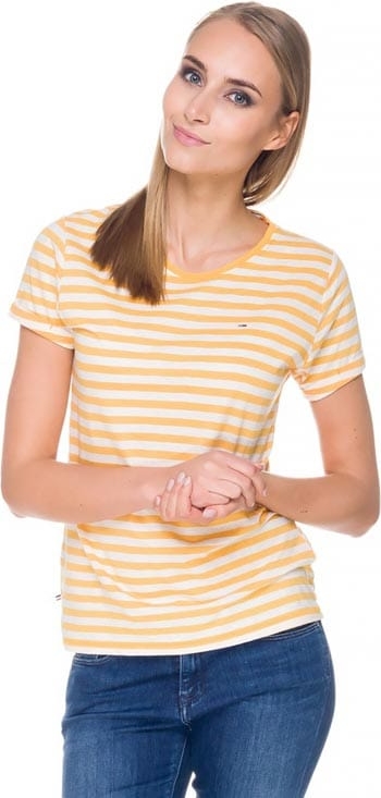 T-shirt Hilfiger Denim w młodzieżowym stylu z krótkim rękawem z okrągłym dekoltem