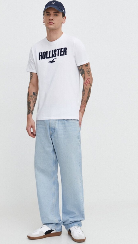 T-shirt Hollister Co. w młodzieżowym stylu z bawełny