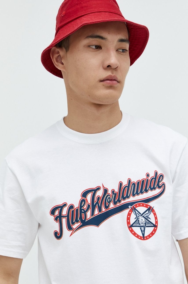 T-shirt HUF z bawełny w młodzieżowym stylu z nadrukiem