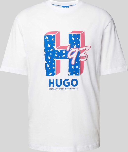 T-shirt Hugo Blue w młodzieżowym stylu z krótkim rękawem