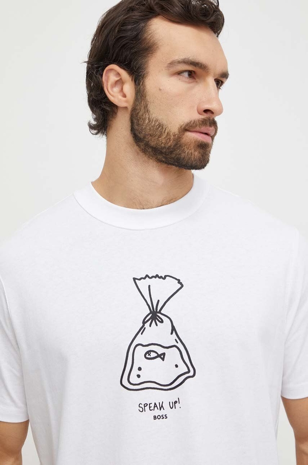 T-shirt Hugo Boss w młodzieżowym stylu z bawełny