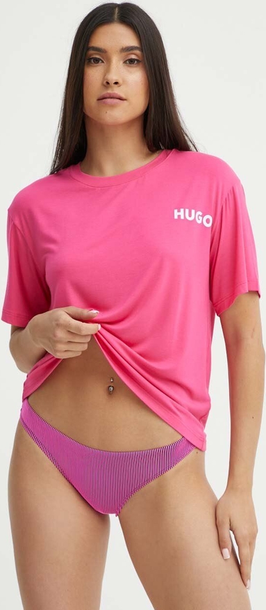 T-shirt Hugo Boss w sportowym stylu z krótkim rękawem z okrągłym dekoltem