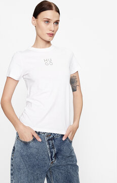 T-shirt Hugo Boss w stylu casual z okrągłym dekoltem z krótkim rękawem