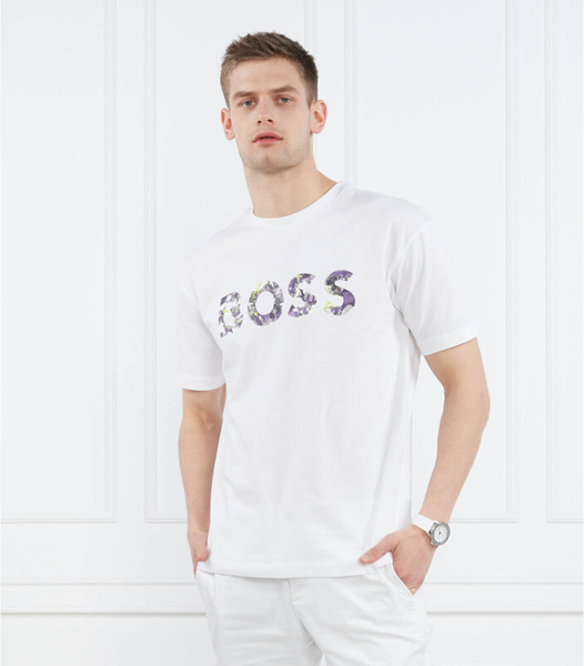 T-shirt Hugo Boss z bawełny w młodzieżowym stylu