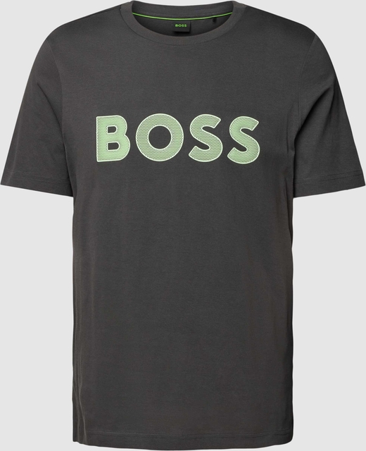 T-shirt Hugo Boss z bawełny z nadrukiem z krótkim rękawem