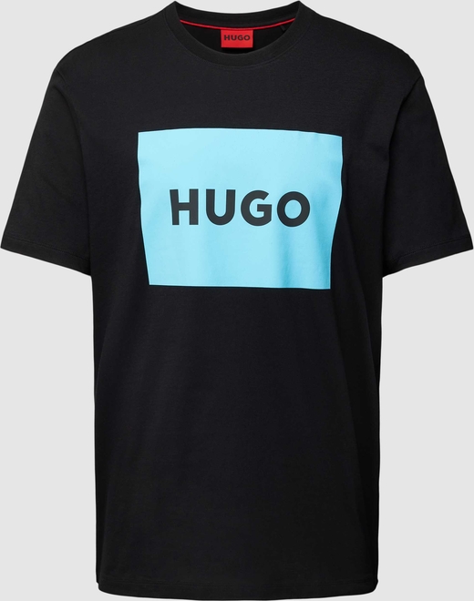T-shirt Hugo Boss z bawełny z nadrukiem z krótkim rękawem