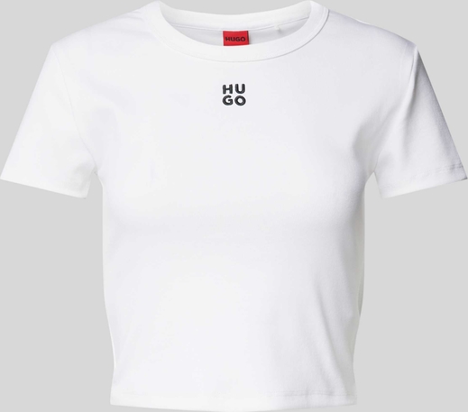 T-shirt Hugo Boss z bawełny z okrągłym dekoltem