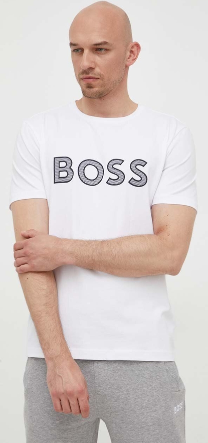 T-shirt Hugo Boss z dzianiny z nadrukiem w młodzieżowym stylu
