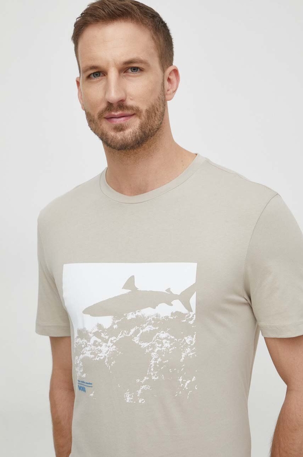 T-shirt Hugo Boss z krótkim rękawem z nadrukiem z bawełny