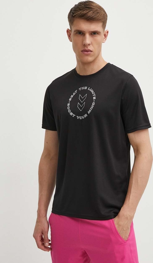 T-shirt Hummel w młodzieżowym stylu z nadrukiem z krótkim rękawem