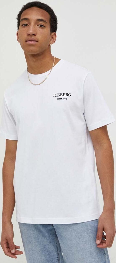 T-shirt Iceberg z krótkim rękawem z bawełny z nadrukiem