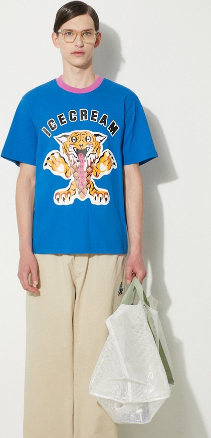 T-shirt Icecream z nadrukiem w młodzieżowym stylu z krótkim rękawem