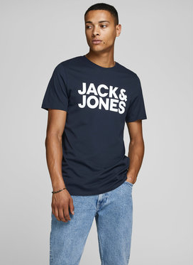 T-shirt Jack & Jones w młodzieżowym stylu z bawełny z krótkim rękawem