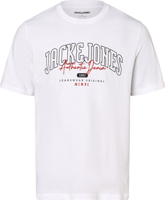 T-shirt Jack & Jones z bawełny z krótkim rękawem z nadrukiem