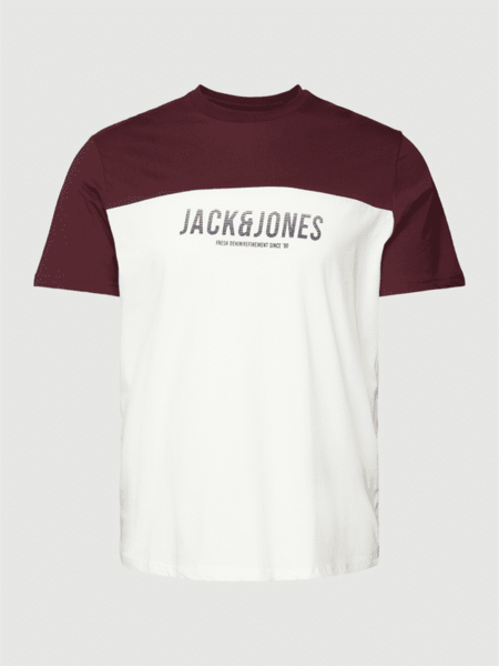 T-shirt Jack & Jones z bawełny z nadrukiem z krótkim rękawem