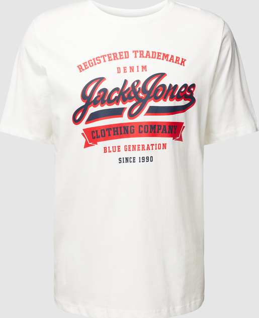T-shirt Jack & Jones z okrągłym dekoltem w młodzieżowym stylu z bawełny