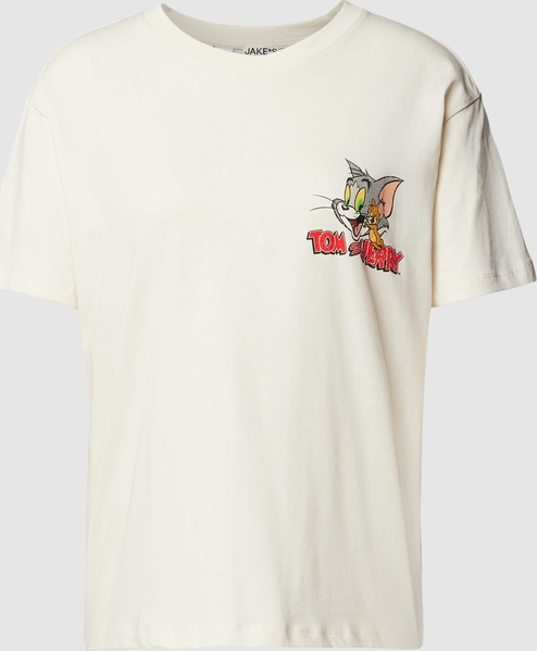 T-shirt Jake*s z nadrukiem z okrągłym dekoltem z bawełny