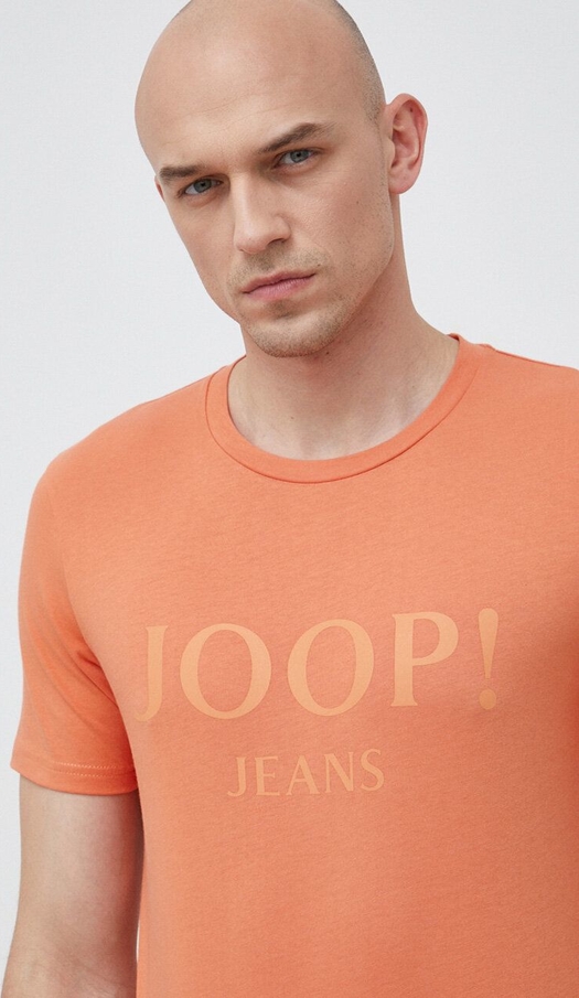 T-shirt Joop! z nadrukiem z krótkim rękawem w młodzieżowym stylu