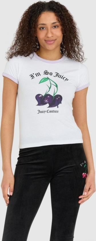 T-shirt Juicy Couture z okrągłym dekoltem z krótkim rękawem w młodzieżowym stylu