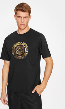 T-shirt Just Cavalli z nadrukiem z krótkim rękawem w młodzieżowym stylu