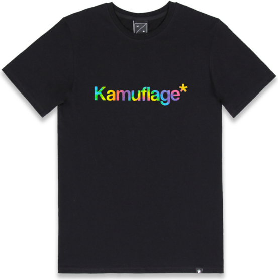 T-shirt Kamuflage w młodzieżowym stylu z żakardu