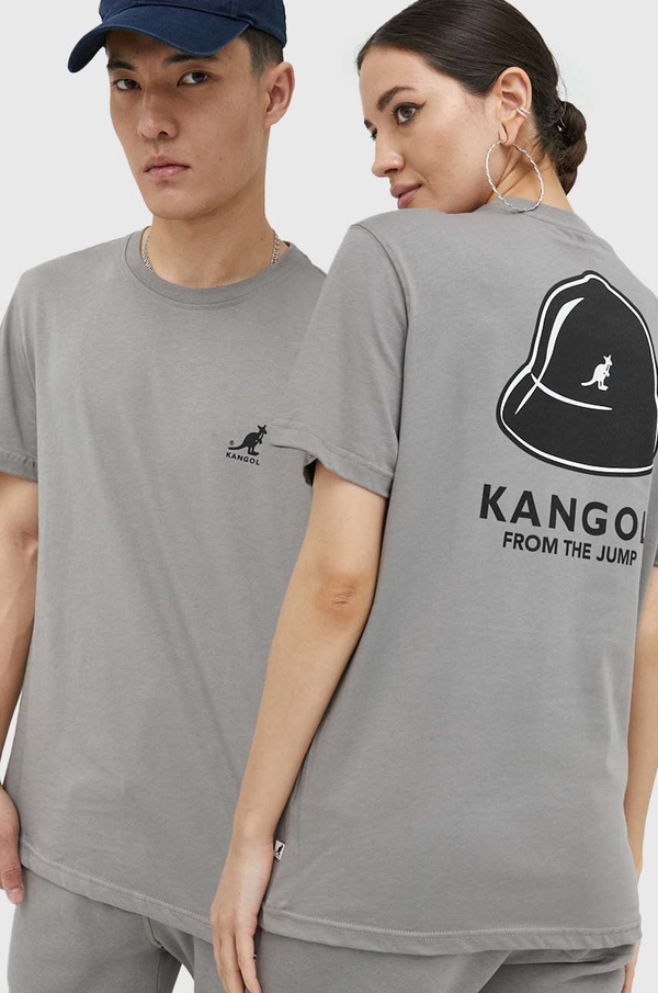 T-shirt Kangol w młodzieżowym stylu z nadrukiem z bawełny