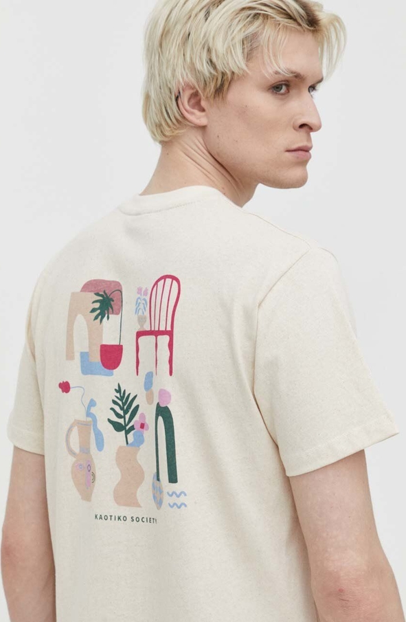 T-shirt Kaotiko z bawełny z krótkim rękawem w młodzieżowym stylu