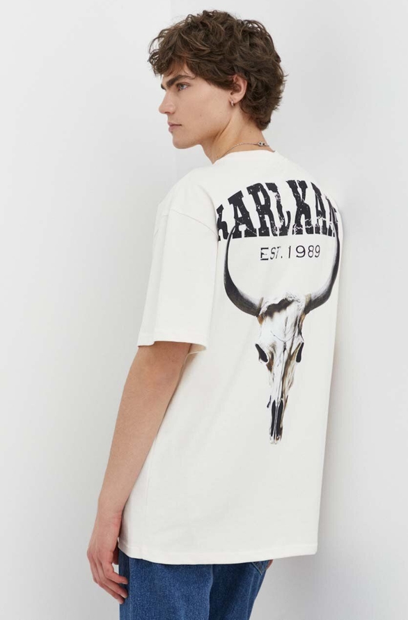 T-shirt Karl Kani z nadrukiem w młodzieżowym stylu z bawełny