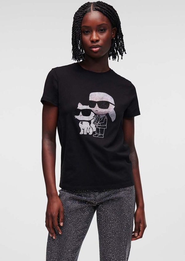 T-shirt Karl Lagerfeld w młodzieżowym stylu z bawełny z krótkim rękawem