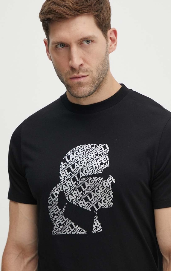T-shirt Karl Lagerfeld w młodzieżowym stylu z krótkim rękawem z nadrukiem