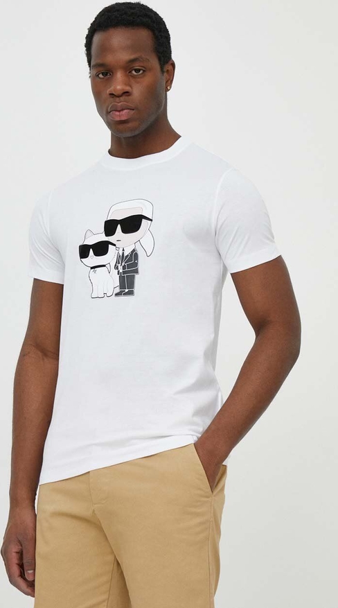 T-shirt Karl Lagerfeld z bawełny w młodzieżowym stylu