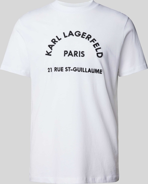 T-shirt Karl Lagerfeld z bawełny z krótkim rękawem w młodzieżowym stylu