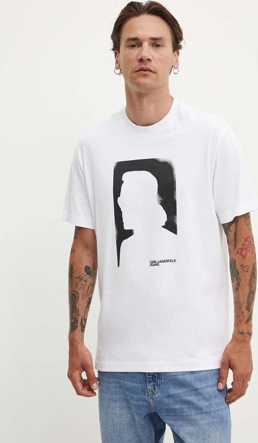 T-shirt Karl Lagerfeld z bawełny z nadrukiem