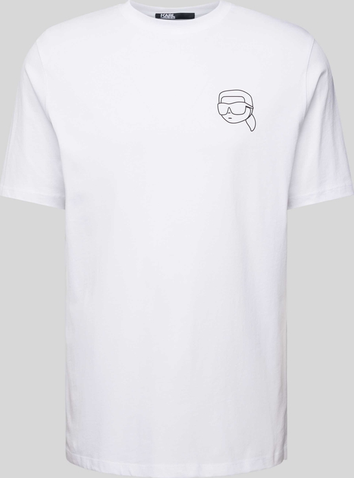 T-shirt Karl Lagerfeld z krótkim rękawem z nadrukiem z bawełny