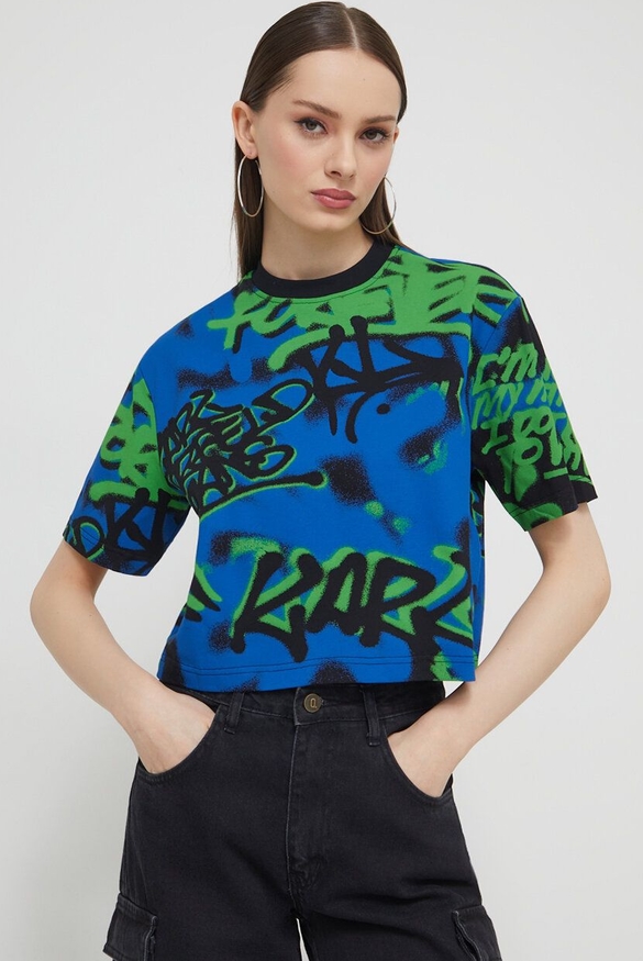 T-shirt Karl Lagerfeld z nadrukiem z bawełny w młodzieżowym stylu