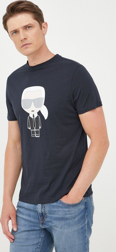 T-shirt Karl Lagerfeld z nadrukiem z krótkim rękawem