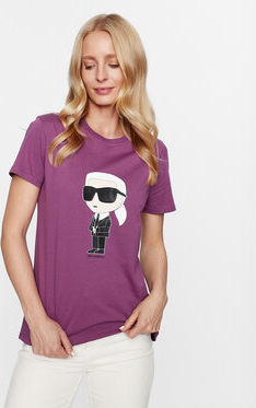T-shirt Karl Lagerfeld z nadrukiem z krótkim rękawem z okrągłym dekoltem