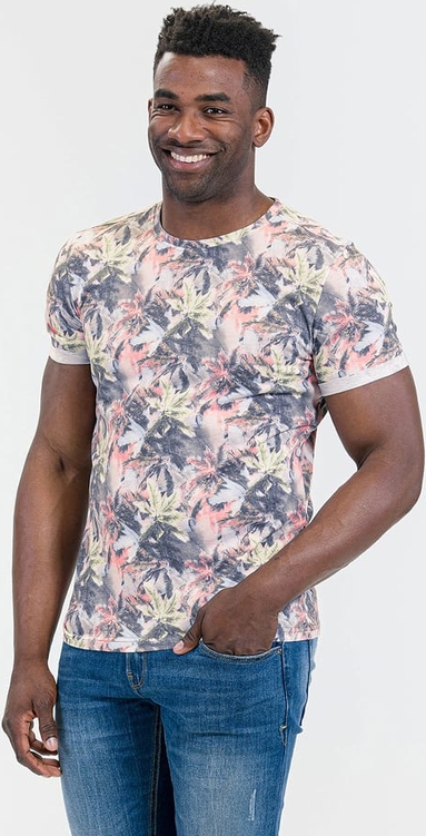 T-shirt Key Largo w młodzieżowym stylu z bawełny z nadrukiem
