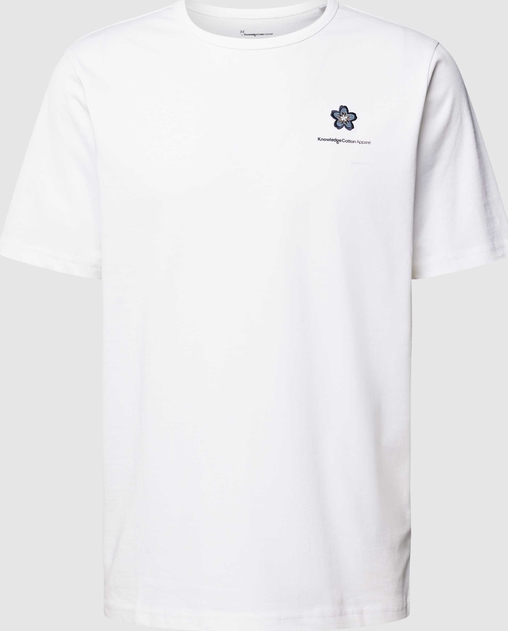T-shirt Knowledge Cotton Apparel w stylu casual z krótkim rękawem z bawełny
